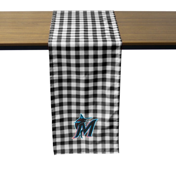 Miami Marlins Buffalo Check Table Runner