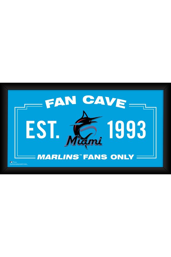Miami Marlins Framed 10" x 20" Fan Cave Collage