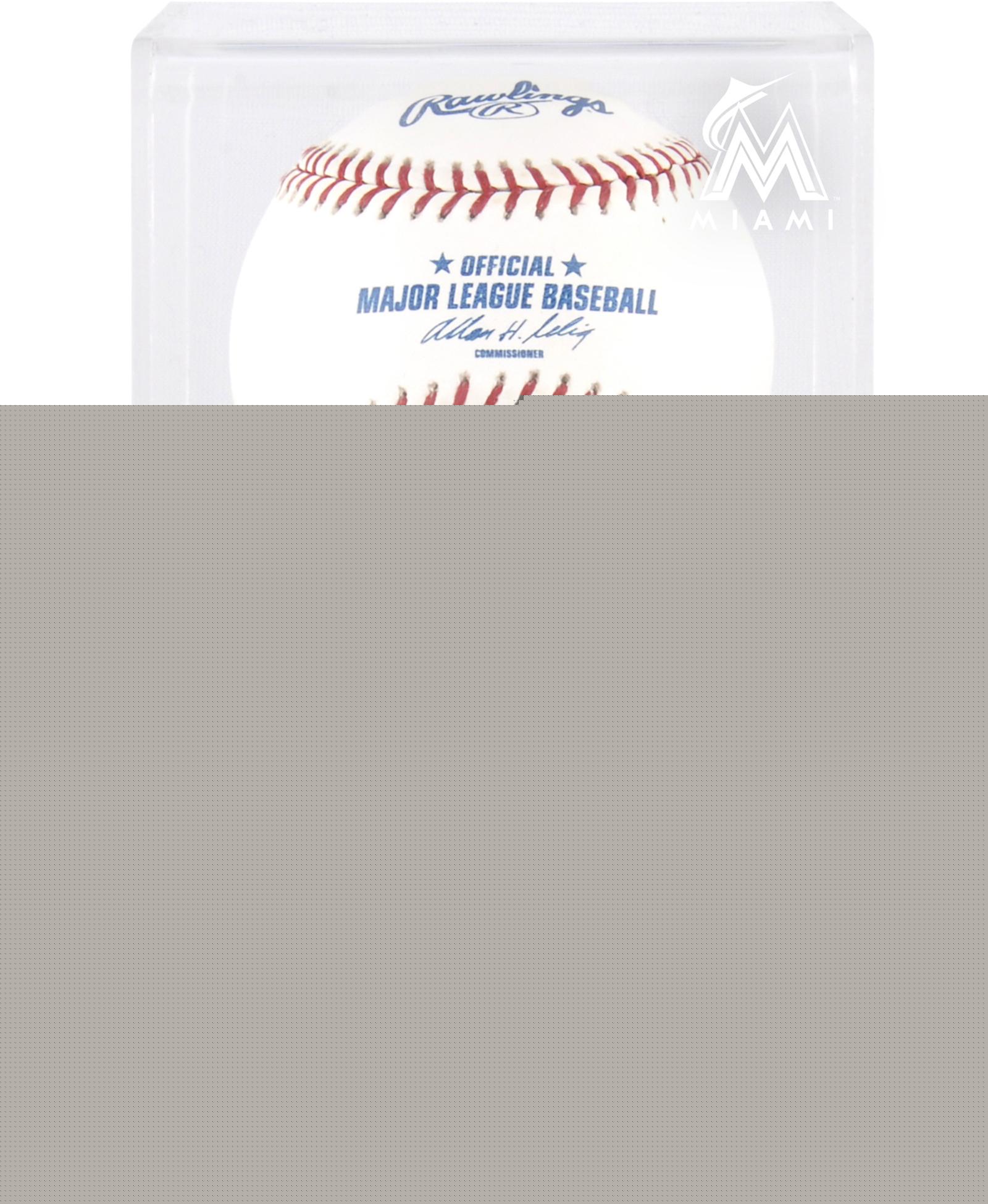 Miami Marlins Mahogany Baseball Logo Display Case
