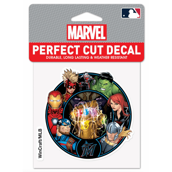 Miami Marlins Marvel Avengers Perfect Cut Decal 4"x4'