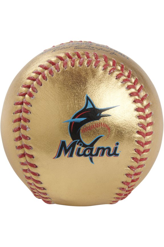Miami Marlins Rawlings Gold Leather Baseball