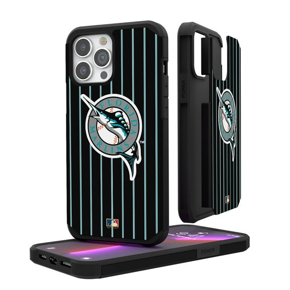 Miami Marlins iPhone Pinstripe Cooperstown Design Rugged Case