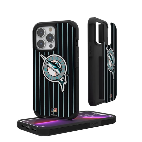 Miami Marlins iPhone Pinstripe Cooperstown Design Rugged Case
