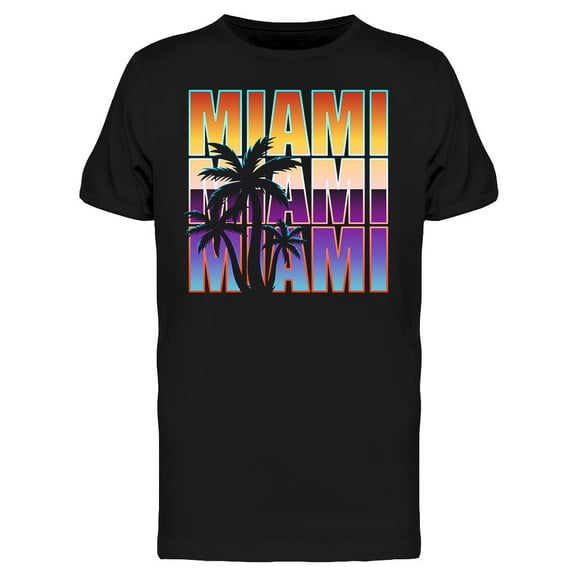: Miami Miami Miami T-Shirt Men -Image by Shutterstock, Male x-Large
