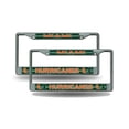 thumbnail image 1 of Miami NCAA Hurricanes Sparkly Glitter Bling Look Chrome (2) License Plate Frame Set, 1 of 5