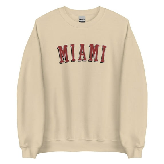 Miami Pink Embroidered Sweatshirt (Sand, XL)