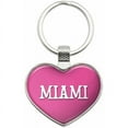 thumbnail image 1 of Miami - Places Metal Heart Keychain Key Chain Ring, Multiple Colors Available, 1 of 1