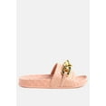 thumbnail image 1 of Miami Shot Bling Chain Strap Woven Slip On Flats, 1 of 10