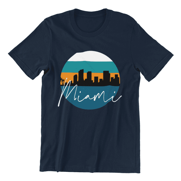 Miami Skyline Shirt - Unisex Heavy Cotton Tee Shirt