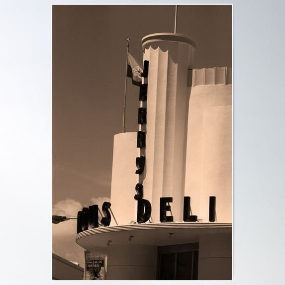 Miami South Beach - Art Deco Poster Wall Art, Modern Wall Decor For Living Room Bedroom, 24x36 UNFRAMED