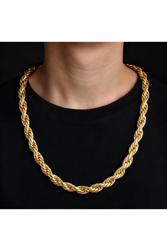 Miami Style Cuban Chain & Twist Chain Necklace, 18inch/20inch Stainless Steel Hip Hop Cool Unisex Jewelry, Father's Day Gift for Men and Women