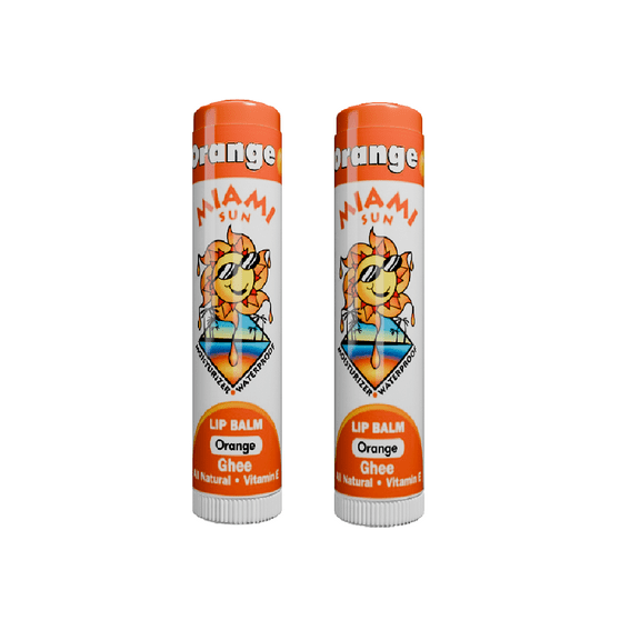 Miami Sun Anti-Aging Natural Lip Balms, Orange