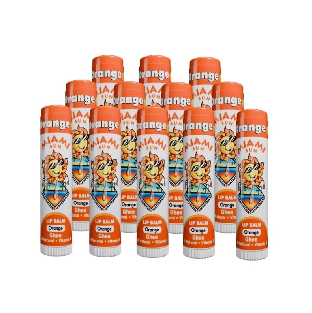 Miami Sun Anti-Aging Natural Orange Lip Balm Set (12)