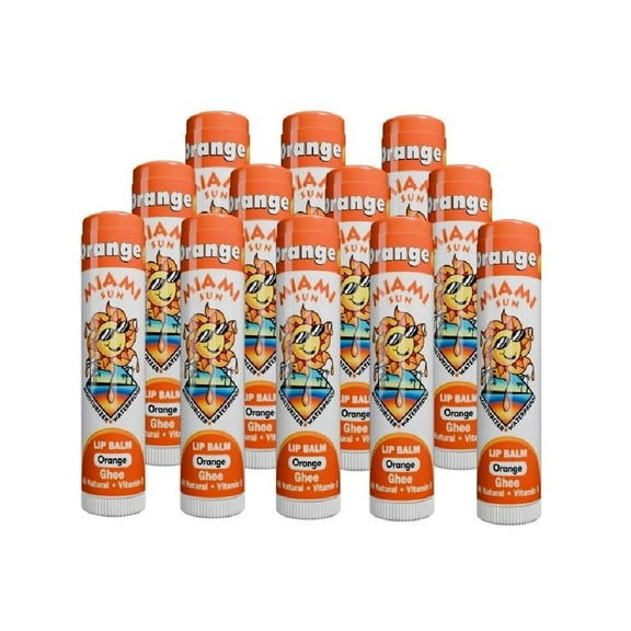 Miami Sun Anti-Aging Natural Orange Lip Balm Set (12)
