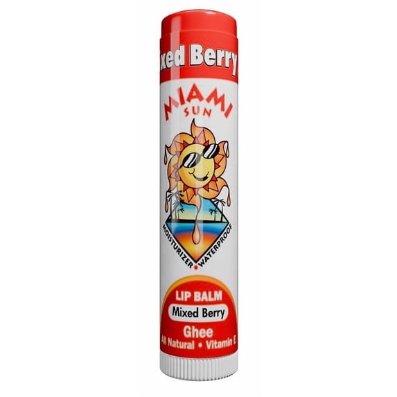 Miami Sun Natural Lip Balm – Mixed Berry – Moisturizing & Hydrating Lip Care with Ghee, Jojoba & Avocado Oils (1 pcs)
