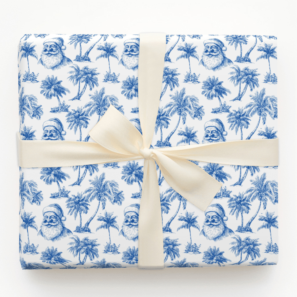 Miami Sun with Santa - Christmas Wrapping Paper Roll - Gift Wrap for ...
