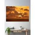 thumbnail image 1 of Miami Sunrise Poster Wall Art, Modern Wall Decor For Living Room Bedroom, 12x18 UNFRAMED, 1 of 3