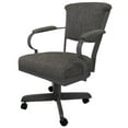 thumbnail image 1 of Miami Swivel Dining Caster Chair Wood Arms and Base - Cocoa Fabric - Gray Metal, 1 of 2