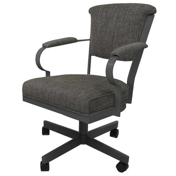 Miami Swivel Metal Caster Chair Reading Base - Plumley Cocoa - Grey