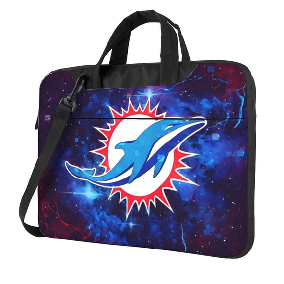 Miami Team Customized Ultra-Thin Portable Single-Shoulder Laptop Bag 14in/15.6in Shockproof Soft Lining Double Zipper Computer Bag Three-Layer Storage Space