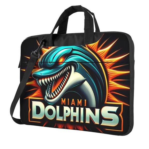 Miami Team Customized Ultra-Thin Portable Single-Shoulder Laptop Bag 14in/15.6in Shockproof Soft Lining Double Zipper Computer Bag Three-Layer Storage Space