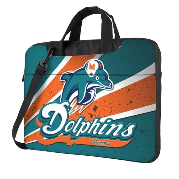 Miami Team Customized Ultra-Thin Portable Single-Shoulder Laptop Bag 14in/15.6in Shockproof Soft Lining Double Zipper Computer Bag Three-Layer Storage Space