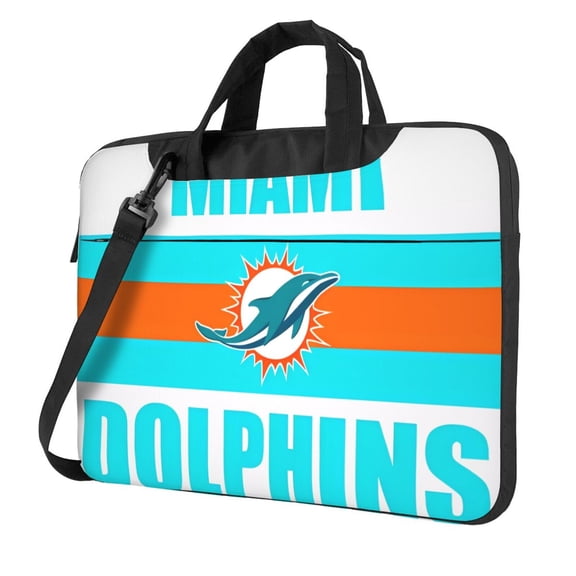 Miami Team Customized Ultra-Thin Portable Single-Shoulder Laptop Bag 14in/15.6in Shockproof Soft Lining Double Zipper Computer Bag Three-Layer Storage Space