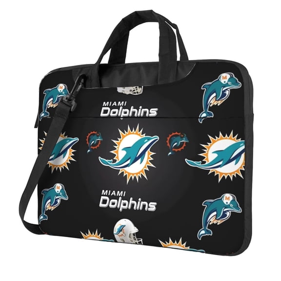 Miami Team Customized Ultra-Thin Portable Single-Shoulder Laptop Bag 14in/15.6in Shockproof Soft Lining Double Zipper Computer Bag Three-Layer Storage Space