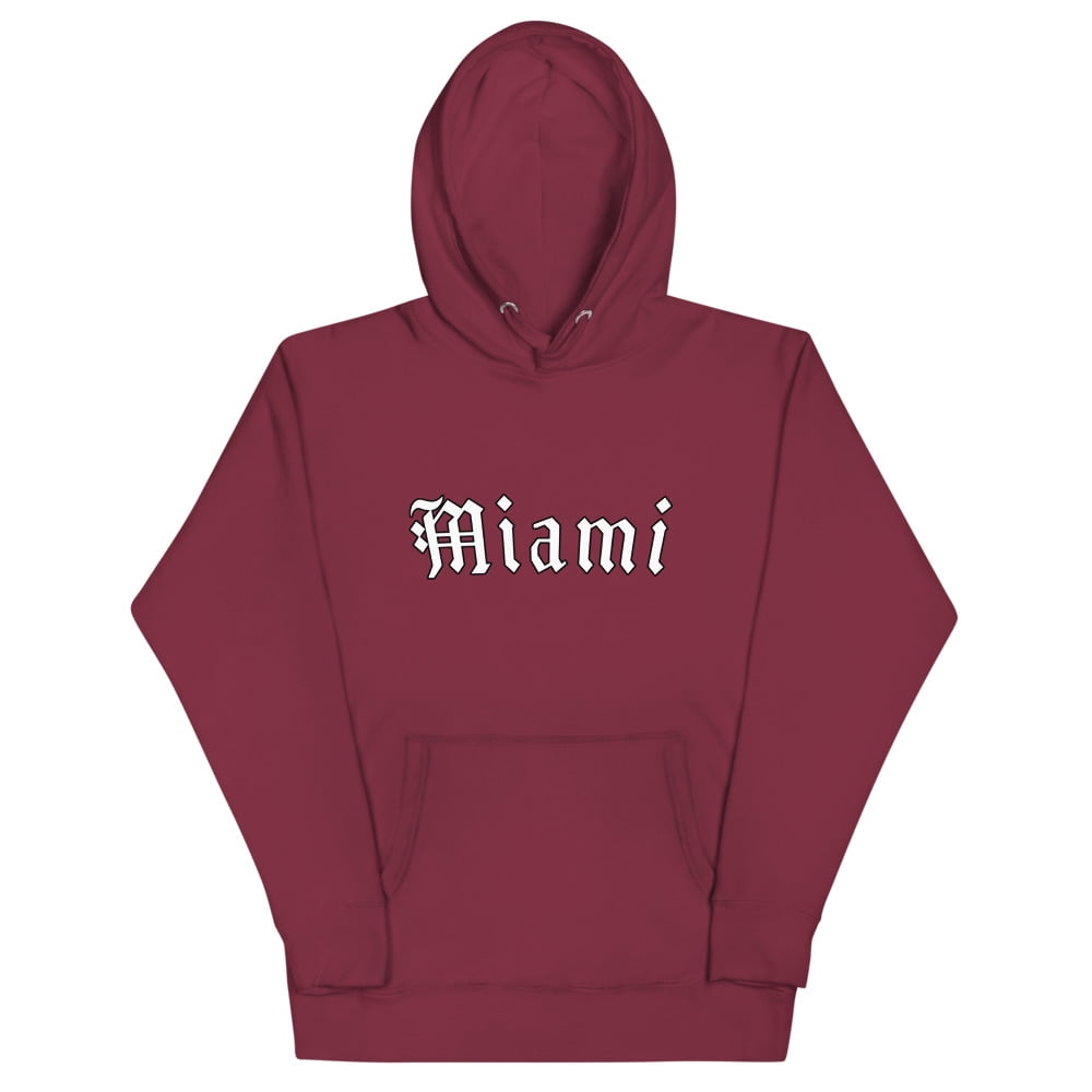 Miami Unisex Hoodie (Maroon, XL) - Walmart.com