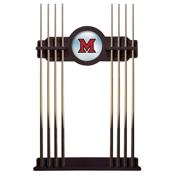Miami University (OH) Solid Wood Cue Rack with a English Tudor Finish