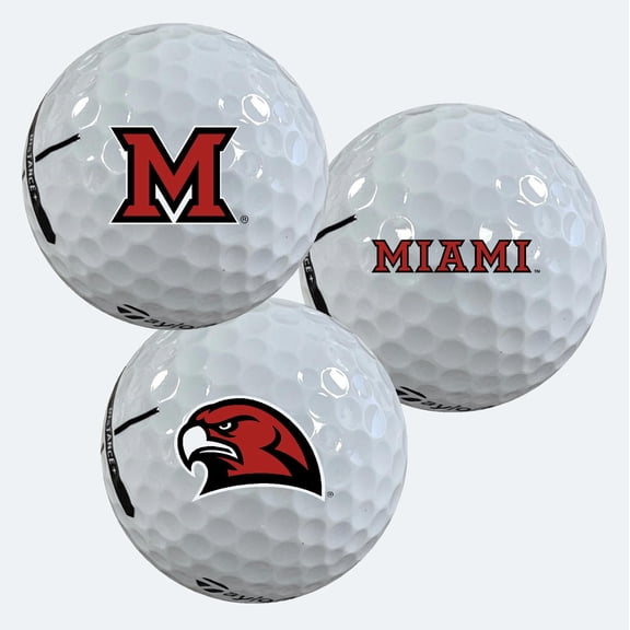 Miami University Redhawks Logo Edition Taylormade Distance+ Golf Balls 12-Pack (Dozen)