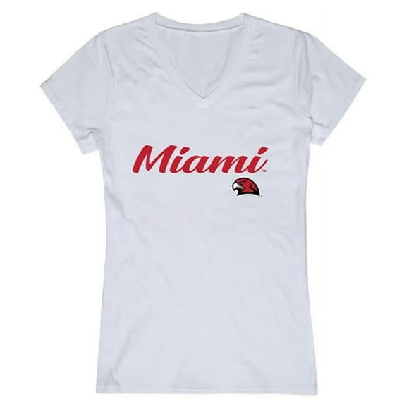 Miami University Womens Script T-Shirt, White - 2XL