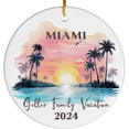 thumbnail image 1 of Miami Vacation Ornament, Miami Ornament, Christmas Ornaments, Miami Custom Ornament, Personalized Gift, Miami Souvenir, Miami Gift, Florida 2WDofq (Miami Vacation 6), 1 of 4