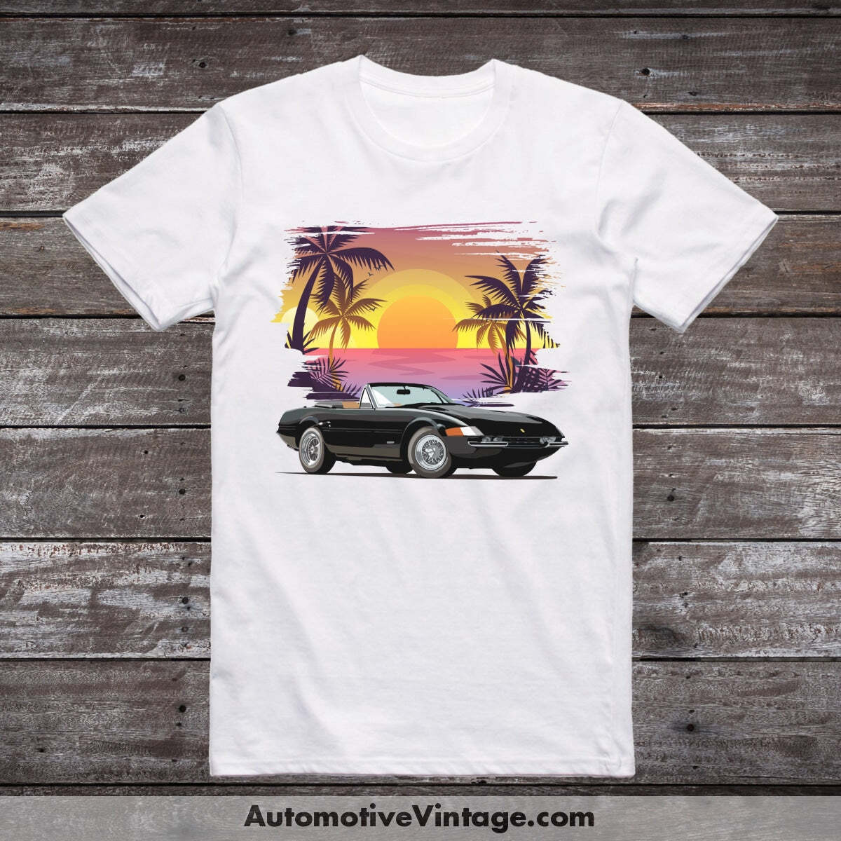 Miami Vice Ferrari Daytona Famous Car Tshirt