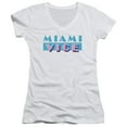 thumbnail image 1 of Miami Vice Logo Junior Women's V-Neck T-Shirt White, 1 of 1