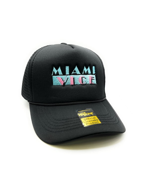 Miami Vice Mesh Trucker Snapback Cotton All-Season Baseball Cap, Black, Adult Men's