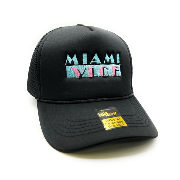Miami Vice Mesh Trucker Snapback Cotton All-Season Baseball Cap, Black, Adult Men's