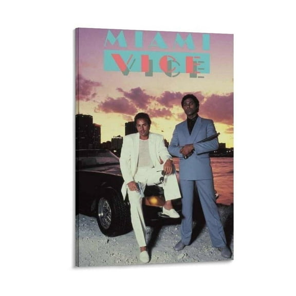 Miami Vice Movie Poster Neon City Nightscape  canvas Wall Art Poster Decorative Bedroom Modern Home Print Picture Artworks Posters