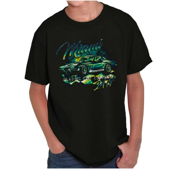 Miami Vintage Muscle Car Cruising Boys Kids T Shirt Tees Tops Teen Brisco Brands S