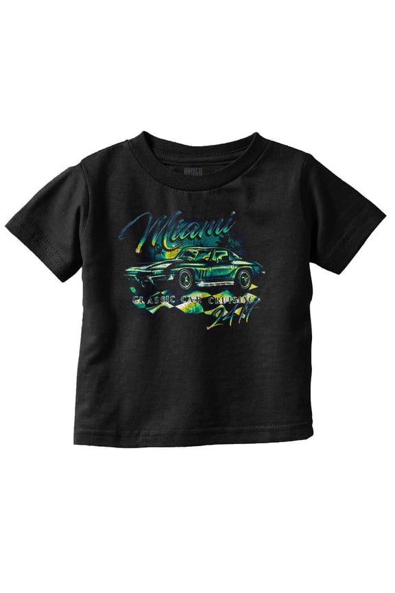 Miami Vintage Muscle Car Cruising Youth T Shirt Tee Boys Infant Toddler Brisco Brands 18M