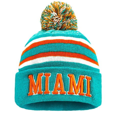 Miami Winter Cities Beanie Hat Football Knit Cap Sport Fans Fashion Toque for Gifts