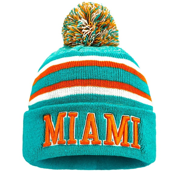 Miami Winter Cities Beanie Hat Football Knit Cap Sport Fans Fashion Toque for Gifts