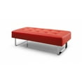 thumbnail image 1 of Miami bench Red Faux Leather chrome frame, 1 of 2