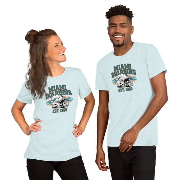 Miami football shirts for women, Ladies Game Day Tee XS-3XL (Heather Ice Blue, XS)