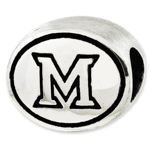 Finest Gold Sterling Silver Antiqued Miami of Ohio Collegiate Bead