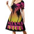 thumbnail image 1 of Miami vice - 80s Retro effect Dress Evening dresses dress party night Casual dresses summer dresses women 2025, 1 of 4
