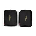 thumbnail image 1 of Miamica 2 Pc Travel Shoe Bag Packing Cube - Black & Gold, 1 of 6