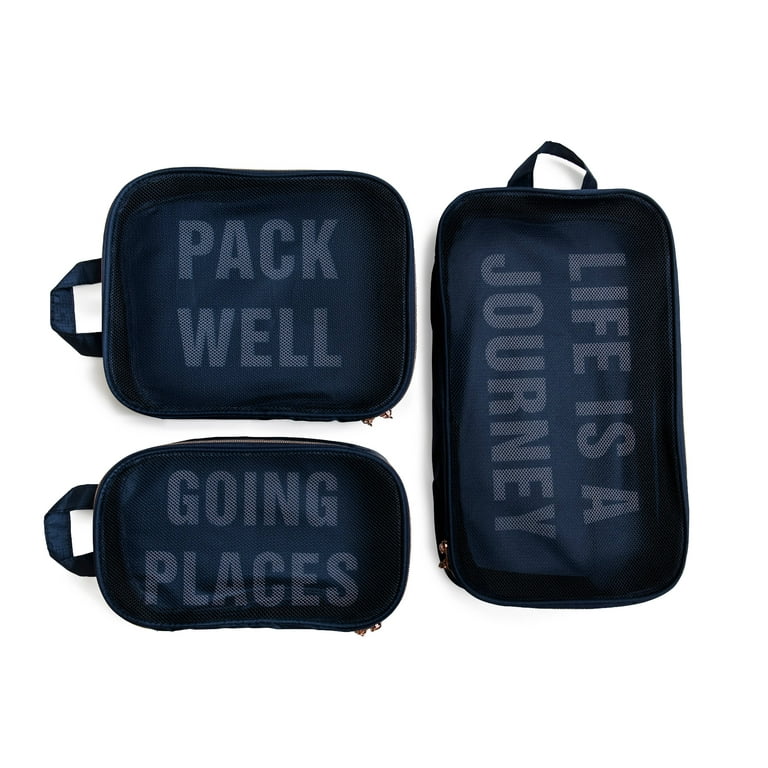 Miamica Packing Cubes 3 Piece Set Navy Walmart