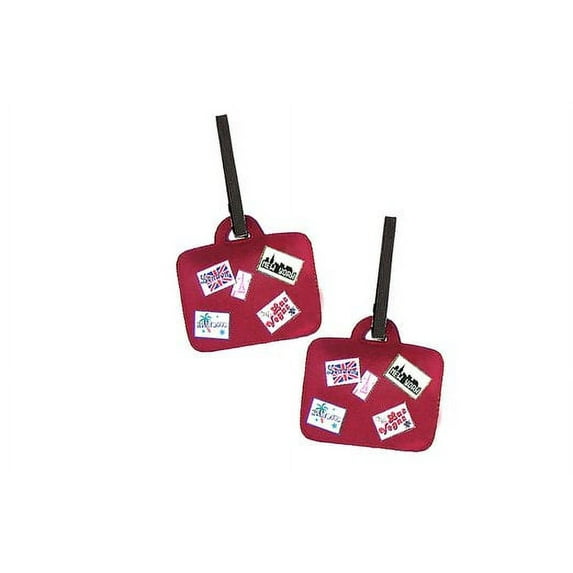 Miamica Red 2 Piece Luggage Tag Set Bag Suitcase Id International Travel Gift