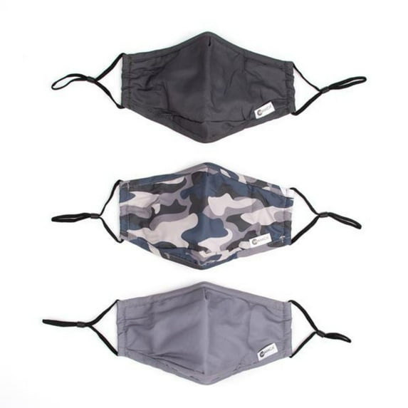 Miamica Set of 3 Fashion Cloth Face Mask - CAMO, GRAY, and BLACK